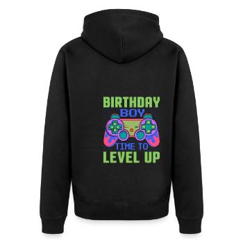 Geburtstagskind Zeit, um Videospiel Geburtstag zu verbessern - Unisex Premium Bio Zip Hoodie - Schwarz - Hinten - Nico (187cm)