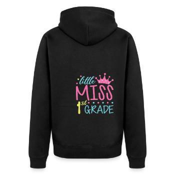 Hello 1st Grade Back To School First Day - Unisex Premium Organic Zip Hoodie - black - Back - Nico (187cm)