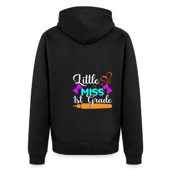 Bonjour 1ère année de rentrée scolaire Premier jour - Veste à capuche bio Premium Unisexe - noir - Dos - Nico (187cm)