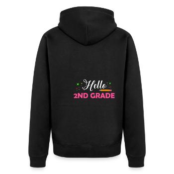 Zweite Klasse Rainbow Girls Jungen Lehrerteam 2. - Unisex Premium Bio Zip Hoodie - Schwarz - Hinten - Nico (187cm)