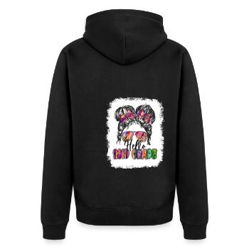 Zweite Klasse Rainbow Girls Jungen Lehrerteam 2. - Unisex Premium Bio Zip Hoodie - Schwarz - Hinten - Nico (187cm)