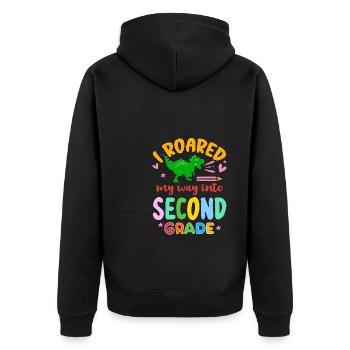 Zweite Klasse Rainbow Girls Jungen Lehrerteam 2. - Unisex Premium Bio Zip Hoodie - Schwarz - Hinten - Nico (187cm)