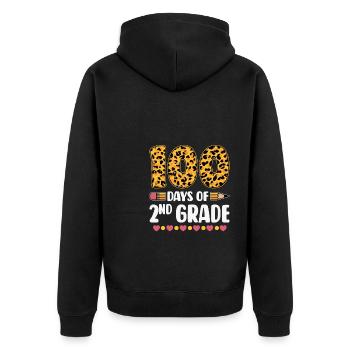 Zweite Klasse Rainbow Girls Jungen Lehrerteam 2. - Unisex Premium Bio Zip Hoodie - Schwarz - Hinten - Nico (187cm)
