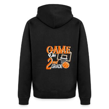 Zweite Klasse Rainbow Girls Jungen Lehrerteam 2. - Unisex Premium Bio Zip Hoodie - Schwarz - Hinten - Nico (187cm)