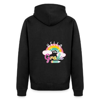 Zweite Klasse Rainbow Girls Jungen Lehrerteam 2. - Unisex Premium Bio Zip Hoodie - Schwarz - Hinten - Nico (187cm)