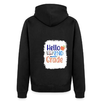 Zweite Klasse Rainbow Girls Jungen Lehrerteam 2. - Unisex Premium Bio Zip Hoodie - Schwarz - Hinten - Nico (187cm)