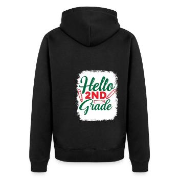 Zweite Klasse Rainbow Girls Jungen Lehrerteam 2. - Unisex Premium Bio Zip Hoodie - Schwarz - Hinten - Nico (187cm)
