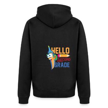 Zweite Klasse Rainbow Girls Jungen Lehrerteam 2. - Unisex Premium Bio Zip Hoodie - Schwarz - Hinten - Nico (187cm)
