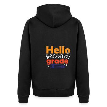 Zweite Klasse Rainbow Girls Jungen Lehrerteam 2. - Unisex Premium Bio Zip Hoodie - Schwarz - Hinten - Nico (187cm)
