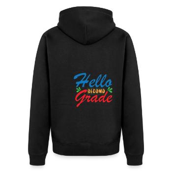 Zweite Klasse Rainbow Girls Jungen Lehrerteam 2. - Unisex Premium Bio Zip Hoodie - Schwarz - Hinten - Nico (187cm)