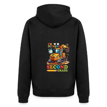 Zweite Klasse Rainbow Girls Jungen Lehrerteam 2. - Unisex Premium Bio Zip Hoodie - Schwarz - Hinten - Nico (187cm)