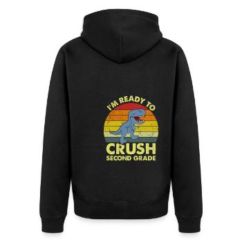 Zweite Klasse Rainbow Girls Jungen Lehrerteam 2. - Unisex Premium Bio Zip Hoodie - Schwarz - Hinten - Nico (187cm)