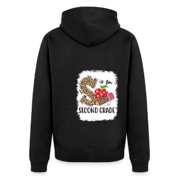 Second Grade Rainbow Girls Boys Teacher Team 2nd - Unisex Premium Organic Zip Hoodie - black - Back - Nico (187cm)