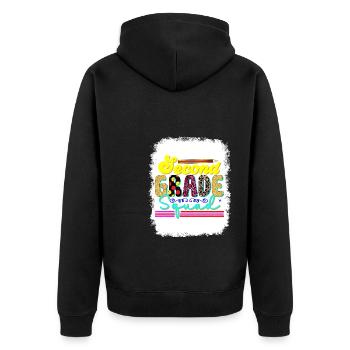 Second Grade Rainbow Girls Boys Teacher Team 2nd - Unisex Premium Organic Zip Hoodie - black - Back - Nico (187cm)