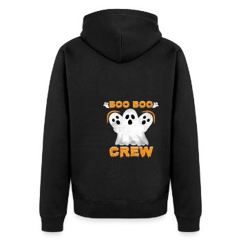 Boo Boo Crew Krankenschwester Shirts Halloween Krankenschwester Shirts - Unisex Premium Bio Zip Hoodie - Schwarz - Hinten - Nico (187cm)
