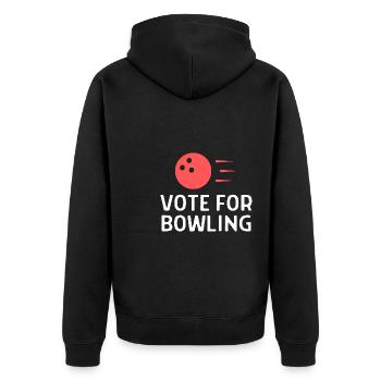 Bowling Sayings Bowling Bowler Skittles Gift - Unisex Premium Organic Zip Hoodie - black - Back - Nico (187cm)