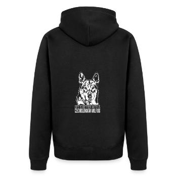 Czechoslovakian Wolfdog life is better Wilsigns - Unisex Premium Bio Zip Hoodie - Schwarz - Hinten - Nico (187cm)