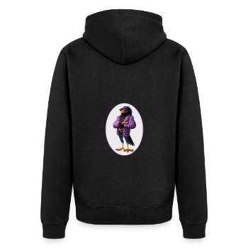 Rabe - Unisex Premium Bio Zip Hoodie - Schwarz - Hinten - Nico (187cm)