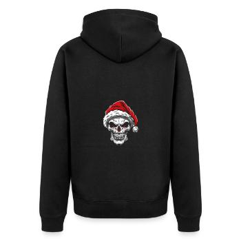 Santa Claus Skull Xmas - Unisex Premium Organic Zip Hoodie - black - Back - Nico (187cm)