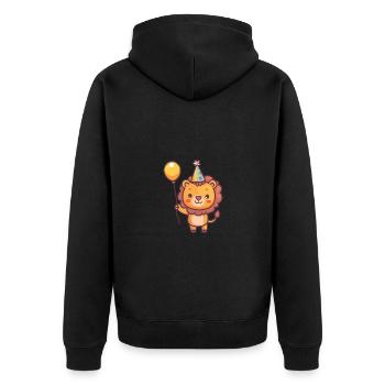Bande dessinée d’anniversaire de Leo - Veste à capuche bio Premium Unisexe - noir - Dos - Nico (187cm)