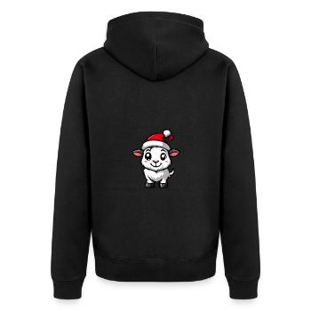 Chèvre de montagne Noël mignon - Veste à capuche bio Premium Unisexe - noir - Dos - Nico (187cm)