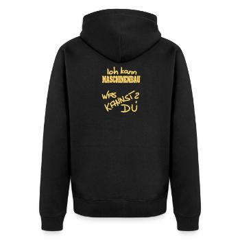 Ich heiße Maschinenbau - Unisex Premium Bio Zip Hoodie - Schwarz - Hinten - Nico (187cm)