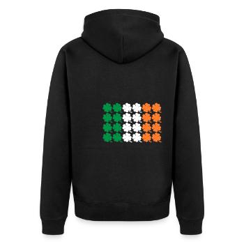 Fête de la Saint-Patrick Irlande Drapeau Clover Cadeau - Veste à capuche bio Premium Unisexe - noir - Dos - Nico (187cm)
