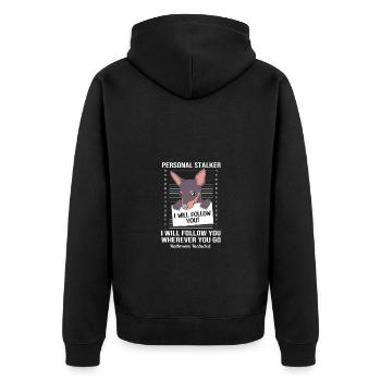 Pinscher nain - Veste à capuche bio Premium Unisexe - noir - Dos - Nico (187cm)