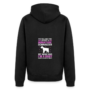 Zwergschnauzer - Unisex Premium Bio Zip Hoodie - Schwarz - Hinten - Nico (187cm)