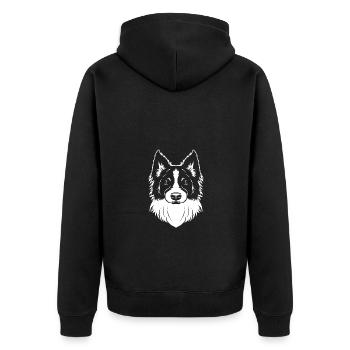 Border Collie - Veste à capuche bio Premium Unisexe - noir - Dos - Nico (187cm)