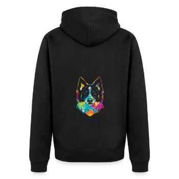 Border Collie - Veste à capuche bio Premium Unisexe - noir - Dos - Nico (187cm)