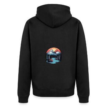 Montagnes Paysage extérieur - Veste à capuche bio Premium Unisexe - noir - Dos - Nico (187cm)