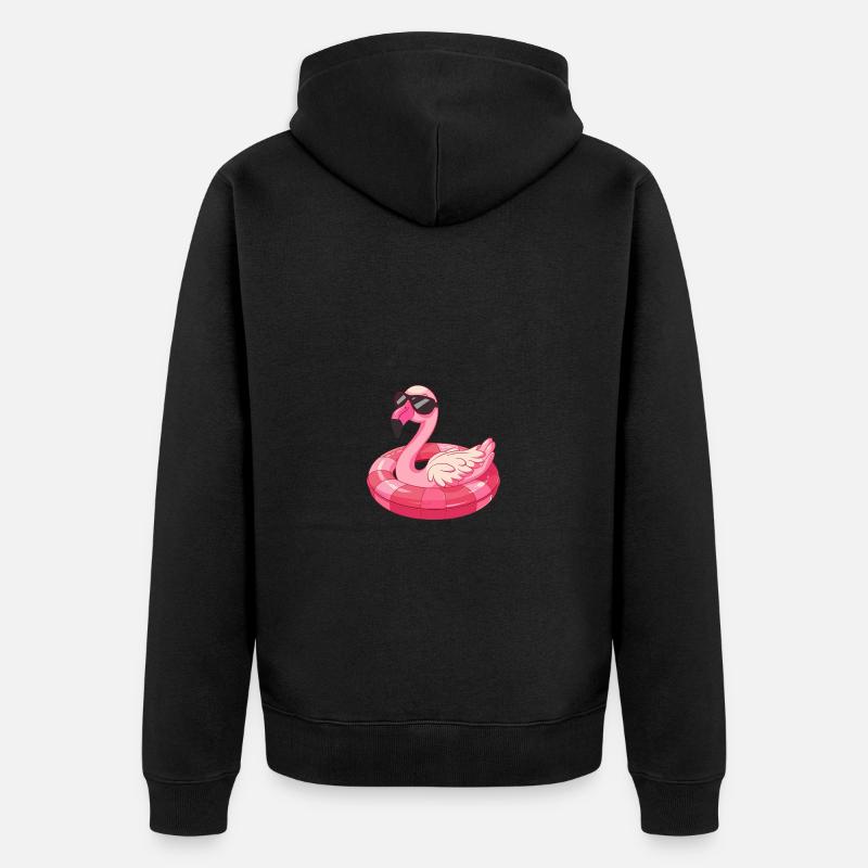 Flamingo Bande Dessinée Cool - Veste à capuche bio Premium Unisexe - noir