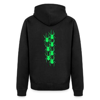 Spinne Spinnen Tiere Horror Halloween - Unisex Premium Bio Zip Hoodie - Schwarz - Hinten - Nico (187cm)