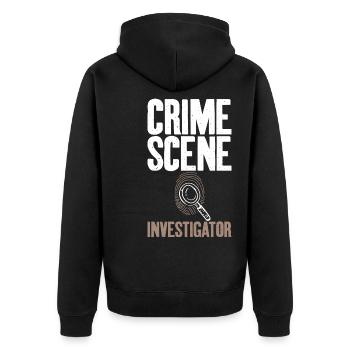 Tatortermittler Privatdetektiv Experte Grafik - Unisex Premium Bio Zip Hoodie - Schwarz - Hinten - Nico (187cm)