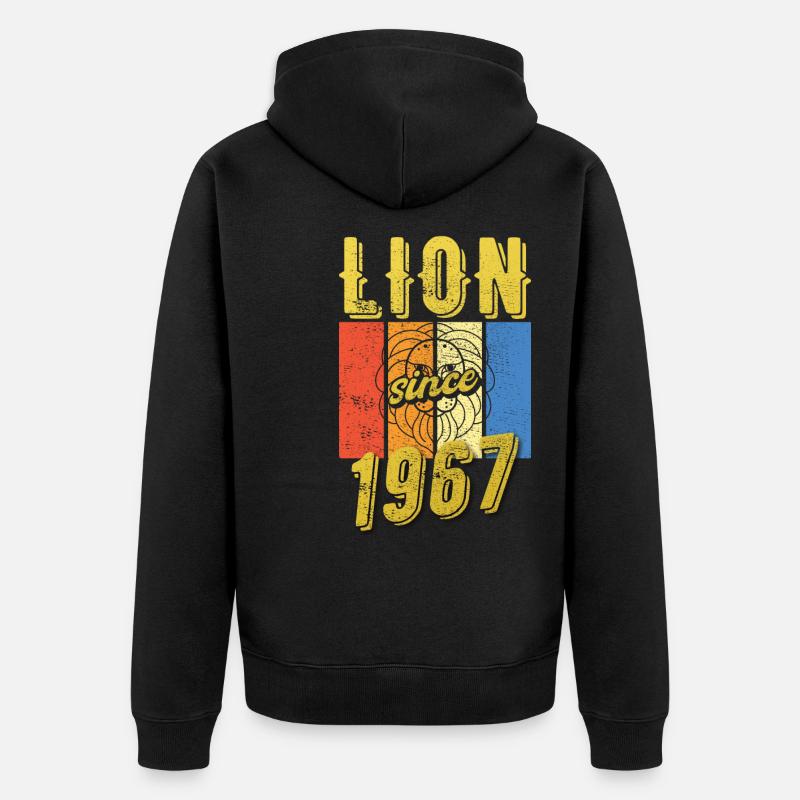 Léo 1967 Zodiac Cadeau d’anniversaire - Veste à capuche bio Premium Unisexe - noir