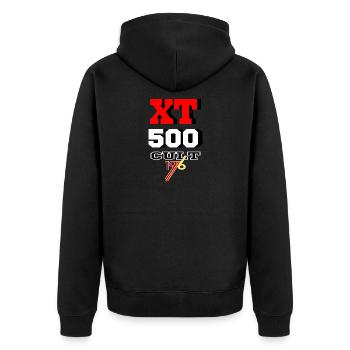 XT 500 Enduro Cult Motorcycle - Unisex Premium Organic Zip Hoodie - black - Back - Nico (187cm)