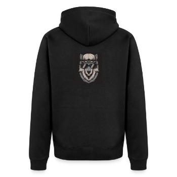 Cool Dog - Cooler Hund Print - Unisex Premium Bio Zip Hoodie - Schwarz - Hinten - Nico (187cm)
