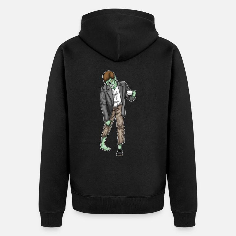 Café d’Halloween zombie - Veste à capuche bio Premium Unisexe - noir