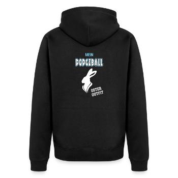 Dodgeball Oster Outfit Ostergeschenk Dodgeballer - Unisex Premium Bio Zip Hoodie - Schwarz - Hinten - Nico (187cm)
