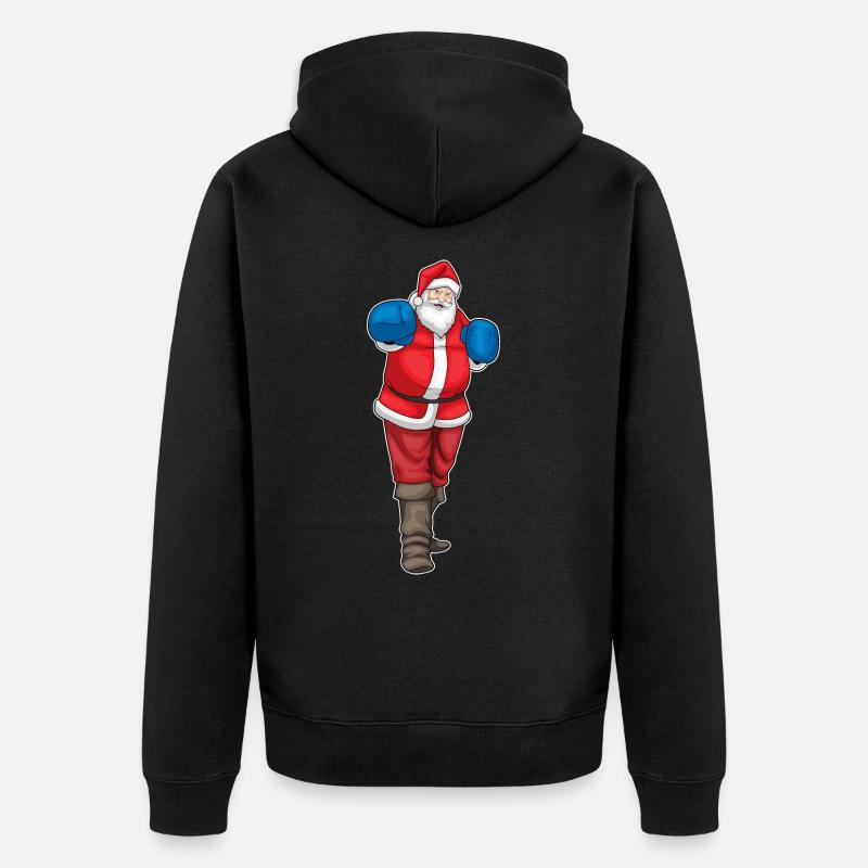 Père Noël Noël Boxer - Veste à capuche bio Premium Unisexe - noir