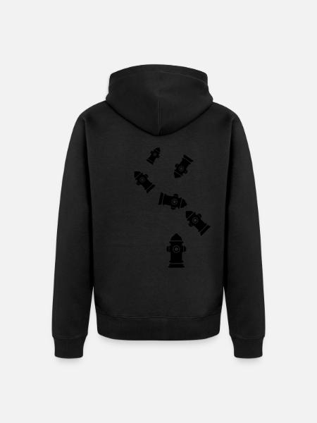 Hydrant Icon - Unisex Premium Organic Zip Hoodie - black