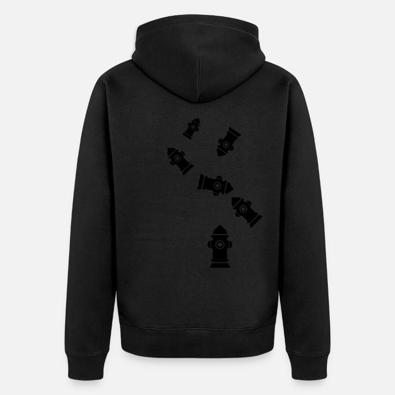 Icône de borne d’incendie - Veste à capuche bio Premium Unisexe - noir