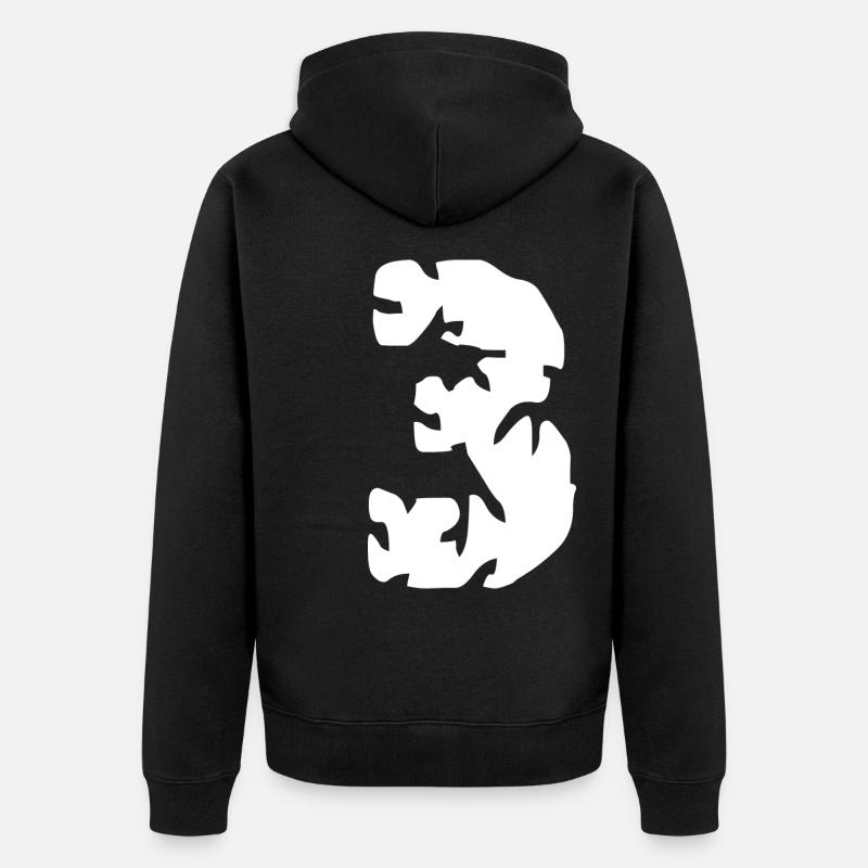 Maillot 3 numéros - Veste à capuche bio Premium Unisexe - noir