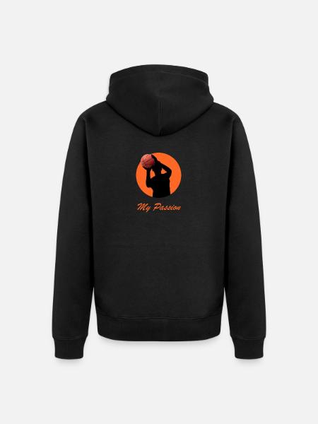 Basketball passion. - Unisex Premium Organic Zip Hoodie - black