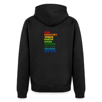 Solar system - Unisex Premium Organic Zip Hoodie - black - Back - Nico (187cm)