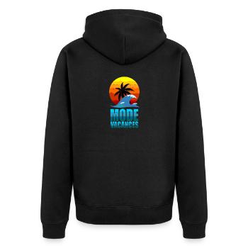 Mode Vacances - Veste à capuche bio Premium Unisexe - noir - Dos - Nico (187cm)