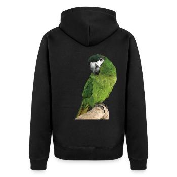 The Noble Macaw - Unisex Premium Organic Zip Hoodie - black - Back - Nico (187cm)