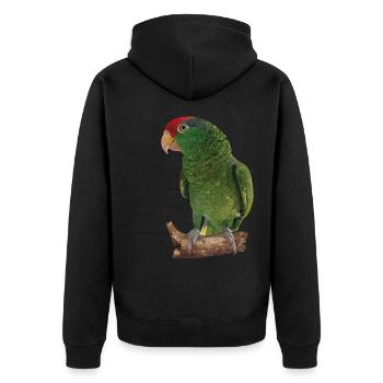 The Tamaulipas parrot - Unisex Premium Organic Zip Hoodie - black - Back - Nico (187cm)