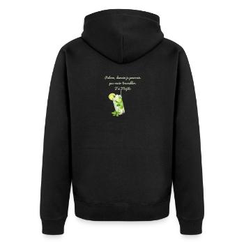 Demain Bureau Mojito - Veste à capuche bio Premium Unisexe - noir - Dos - Nico (187cm)